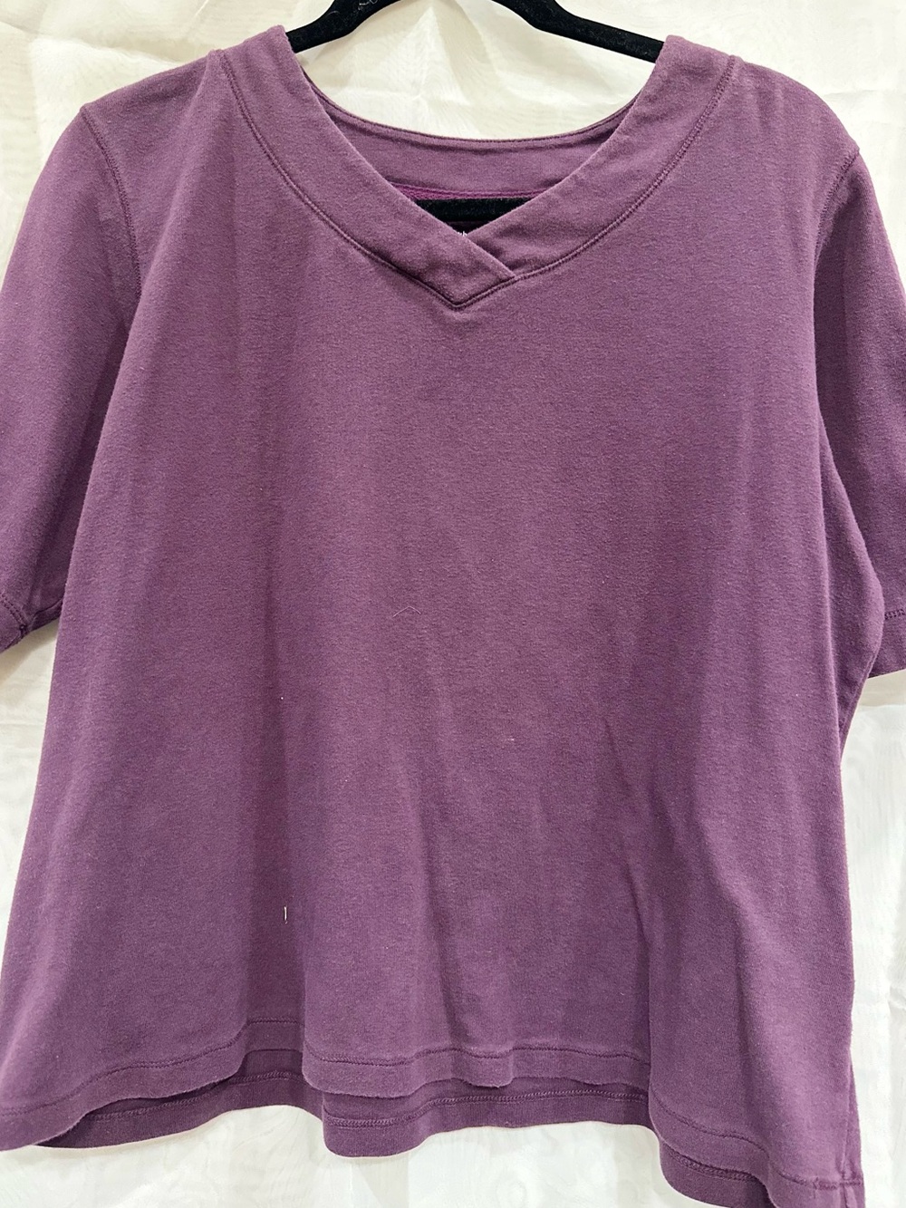 Christopher & Banks Plum V-Neck Short Sleeve Top